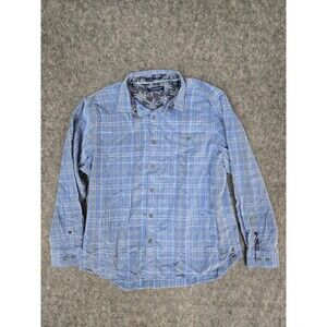 Tommy Bahama Shirt Mens XL Blue Plaid Coastline Cord Corduroy Long Sleeve